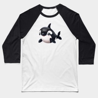 Cute Orca Drawing Baseball T-Shirt